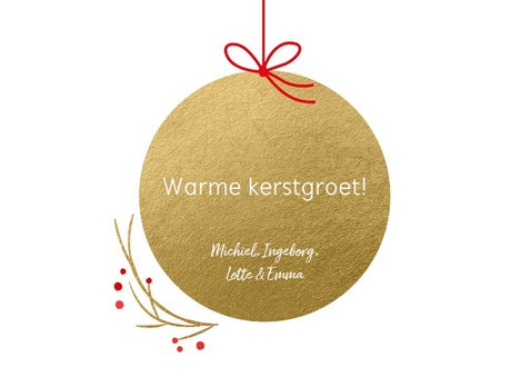 Foto kerstkaart kerstballen  3