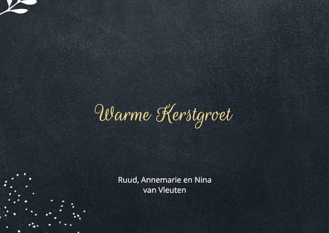 Foto kerstkaart met hippe takjes sneeuw 3