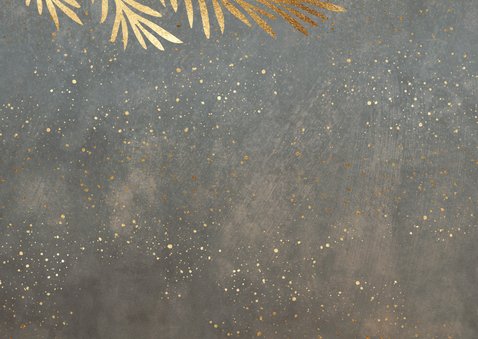 Foto kerstkaartje sjieke kerstbal taupe 2026 Achterkant