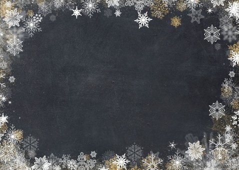 Foto op kerstkaart met sneeuwsterrenkader 2