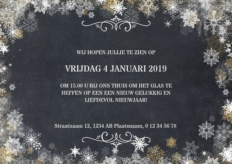 Foto op kerstkaart met sneeuwsterrenkader 3