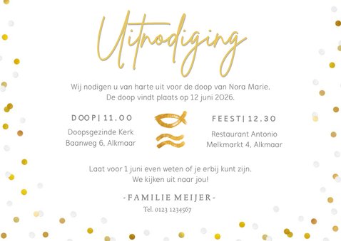 Foto-uitnodiging voor doop met een hart frame 3