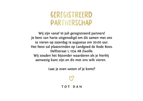 Fotocollage geregistreerd partnerschap uitnodiging 3