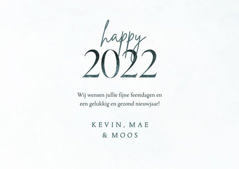 Fotocollage kerstkaart happy 2022 met sneeuwvlokken 3