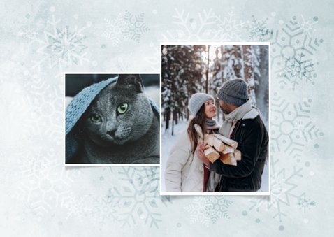 Fotocollage kerstkaart happy 2027 met sneeuwvlokken 2