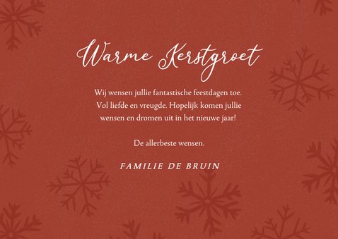 Fotocollage kerstkaart in trendy rode kleur met ijssterren 3