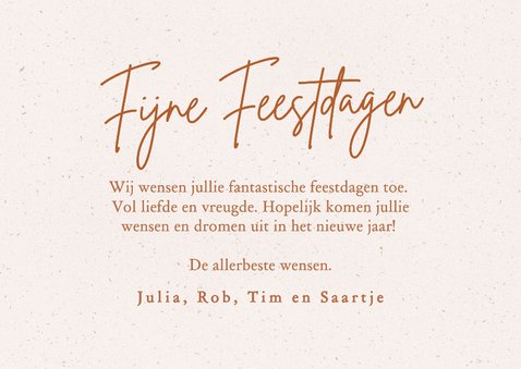 Fotocollage kerstkaart met papiertextuur warme wensen 3