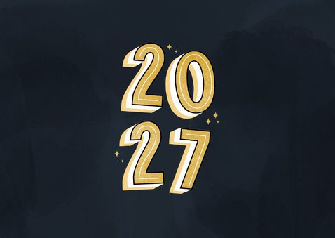 Fotocollage kerstkaart zakelijk donkerblauw met 2027 2