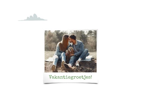 Fotocollage vakantiekaart kamperen in de bergen 2