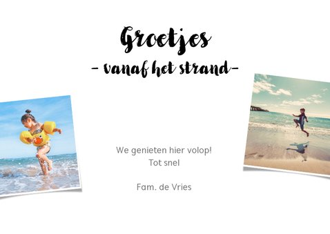 Fotocollagekaart liggend met 10 foto's en de tekst groetjes 3