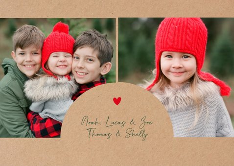 Fotokaart 'fijne feestdagen' met twee foto's in boogkader 2