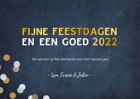 Fotokaart fijne kerst en een goed 2022 - confetti 3