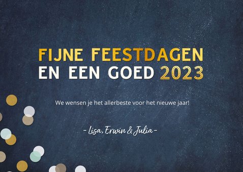 Fotokaart fijne kerst en een goed 2023 - confetti 3
