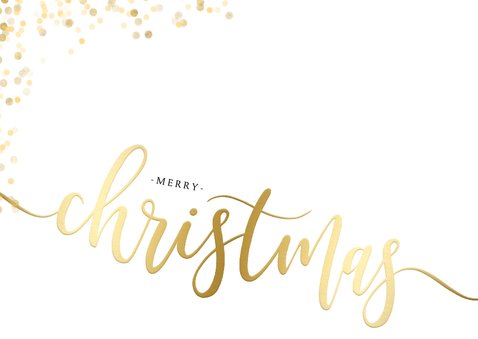 Fotokaart gouden Christmas confetti 2