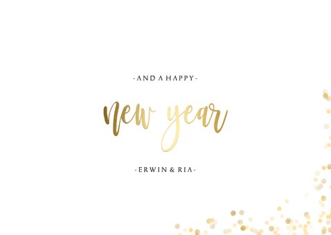 Fotokaart gouden Christmas confetti 3