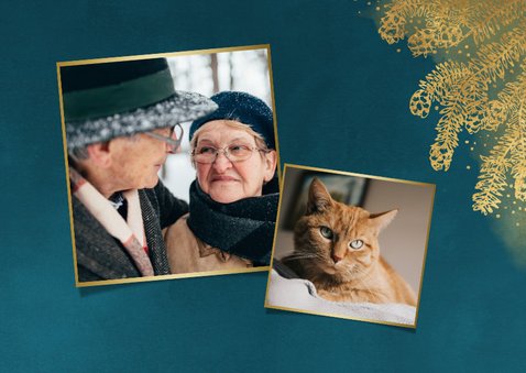 Fotokaart grote foto gouden dennentak en kader 2