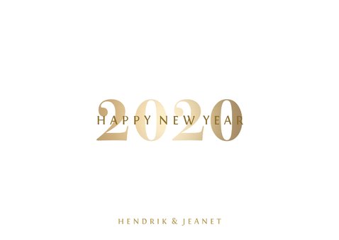Fotokaart 'Happy 2020' stijlvol goud 3