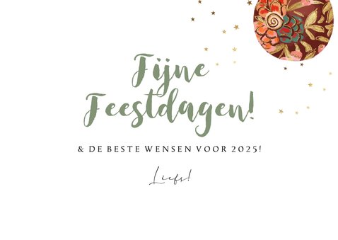 Fotokaart illustratie kerstbal goud sterren kersttak foto 3