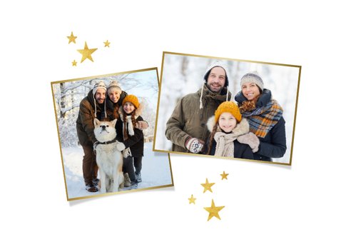 Fotokaart kerst gouden sterretjes 2