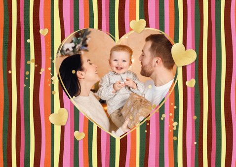 Fotokaart kerst liefdevolle feestdagen hartjes streepjes  2