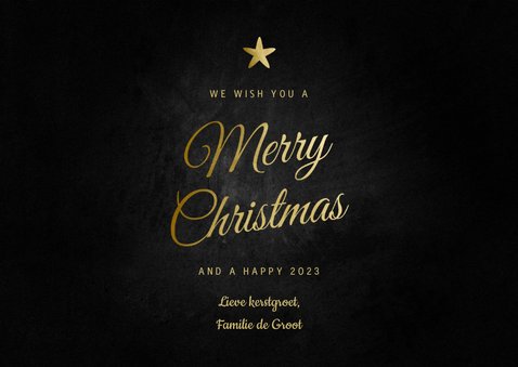 Fotokaart liggend merry christmas met sterren 3
