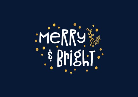 Fotokaart 'merry & bright' goudlook met foto's 2