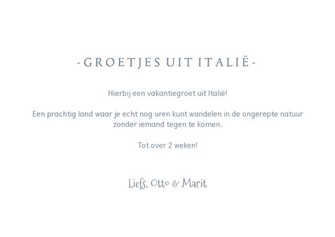 Fotokaart met 1 grote foto en aanpasbare tekst - vakantie 3
