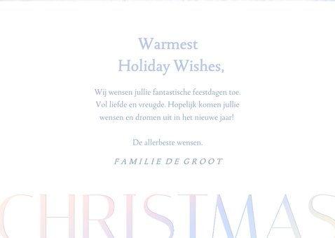 Fotokaart met holografisch typografie christmas 3