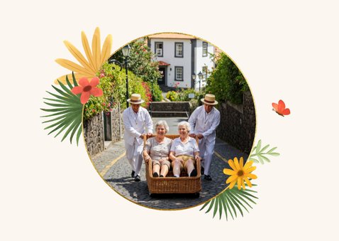 Fotokaart vakantie bloemen Madeira Portugal fotocollage 2