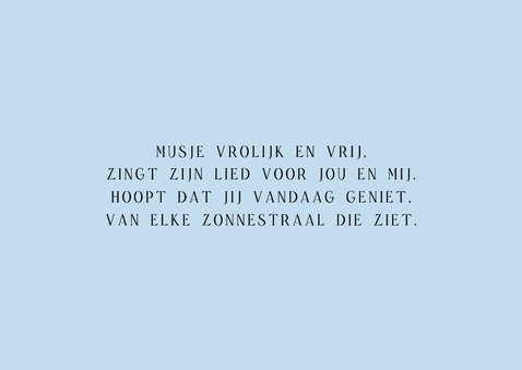 Fotokaart van een musje op een hek 3