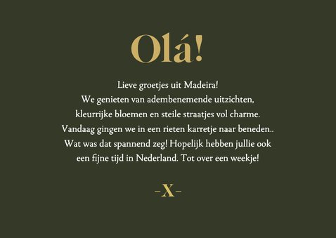 Fotokaart vanaf vakantie goud liefs uit 3