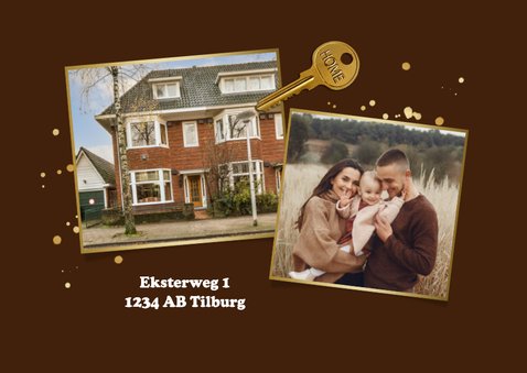 Fotokaart verhuisbericht foto's gouden sleutels 2