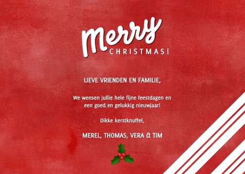 Fotokaart zuurstok strepen, grote foto en Merry Christmas! 3