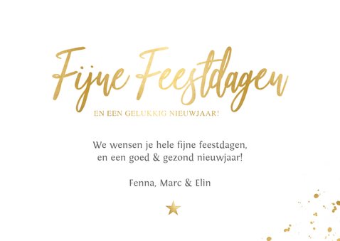 Fotokaarten fotocollage kerstkaart met gouden tekst 3