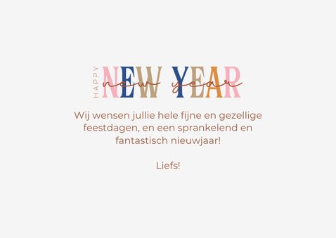 Fotokaartje happy new year gekleurd met twee foto's 3