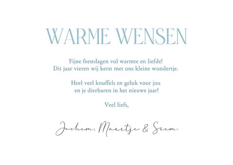 Fotokaartje kerst met schattige baby pinguïn hartje 3