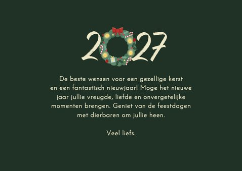 Fotokaartje kerstdagen kerstkrans met grote foto en 2027 3