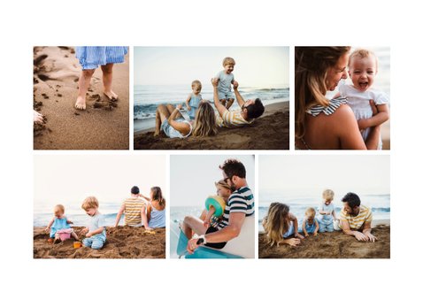 Fotokaartje met fotocollage en speelse gouden groetjes 2