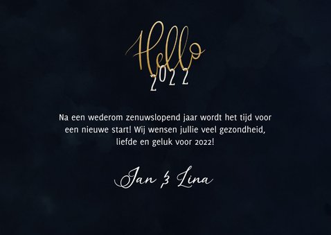 Fotokaartje nieuwjaar 'Hello 2022' 3