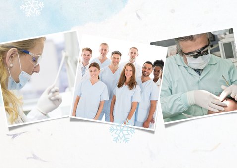Frisse zakelijke kerstkaart voor de zorgsector met 3 foto's 2