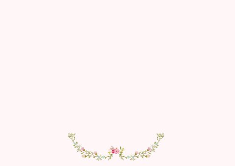 Geboortekaart meisje bloemen met foto Achterkant