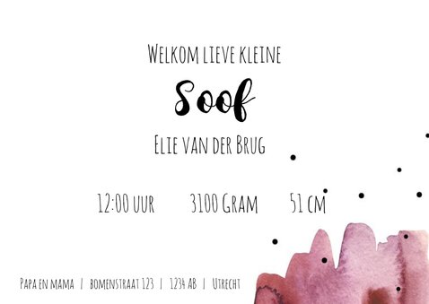 Geboortekaartje bijzonder watercolor 3