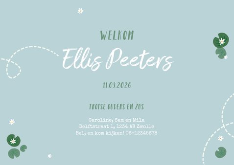 Geboortekaartje broertje otters familie water blauw 3