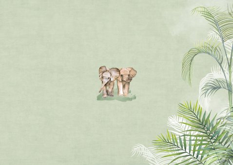 Geboortekaartje geboorte tweeling jungle Achterkant