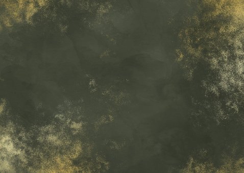 Geboortekaartje goudkleurige poeder groene waterverf Achterkant