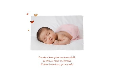 Geboortekaartje hip meisje regenboog roze goud foto 2
