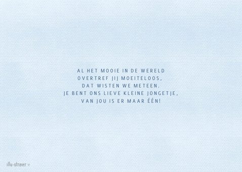 Geboortekaartje jongetje: Olifantje plukt bloem 2