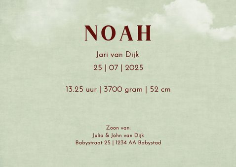 Geboortekaartje leuke bosdieren 3