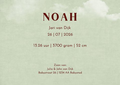 Geboortekaartje leuke bosdieren  3