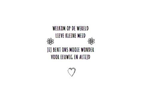 Geboortekaartje lief zwart-wit 2